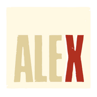 The ALEX brand logo on an off-white background. The 'ALE' are beige, while the 'X' is red.
