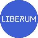 LIBERUM' is written in white inside a blue circle.