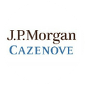 J.P.Morgan Cazenove' is written in black and blue inside a white circle.