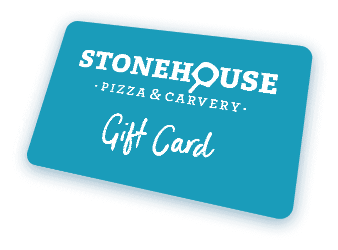A Stonehouse gift card, set against a blue