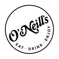 The O'Neill's logo. Inside a white circle with a black outline, 'O'Neill's' is written in a slanting, serif font. Underneath, 'Eat. Drink. Enjoy' curve around the circle.