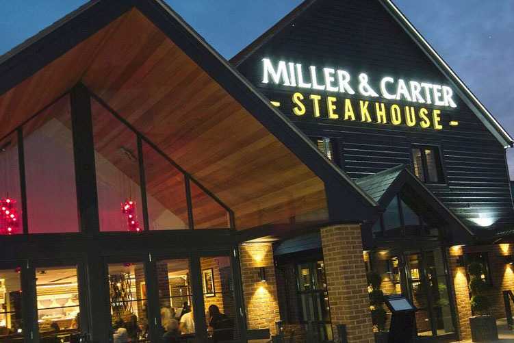The exterior of a Miller &amp; Carter steakhouse